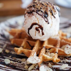 waffle, candy, ice cream